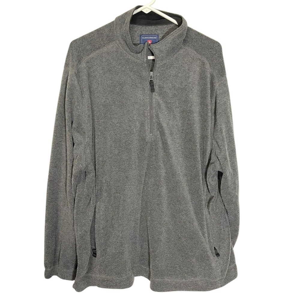 Saddlebred XL Gray Fleece Quarter Zip Pullover Sweater Outdoorsy Gorpcore